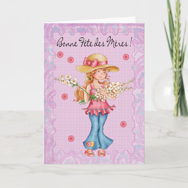 Tarjeta del Día de la Madre Francesa, Bonne Fete D (Anverso)