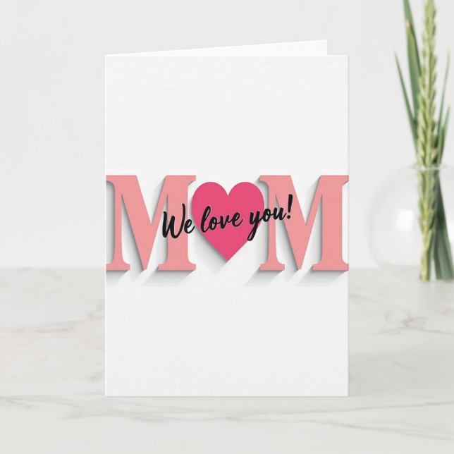 Tarjeta del Día de la Madre Fuchsia Rosa (Anverso)