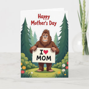 Tarjeta del Día de la Madre Furry I Love Mom