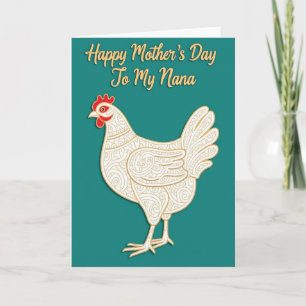 Tarjeta del Día de la Madre Gallina Dorada