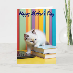 Tarjeta del Día de la Madre Gatito Azure