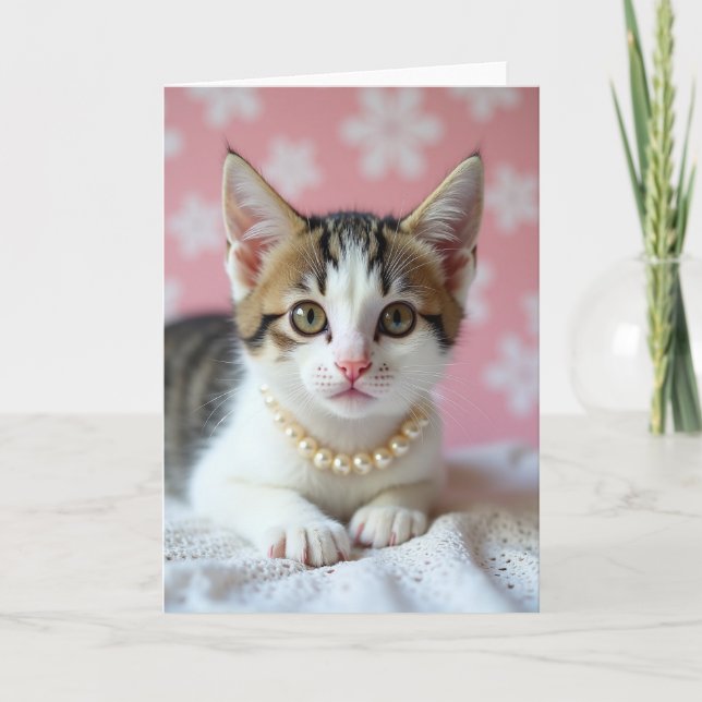 Tarjeta del Día de la Madre Gatito Tabby (Anverso)
