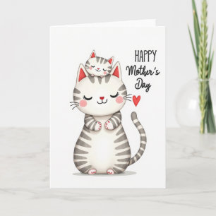 Tarjeta del Día de la Madre Gatos Amorosos