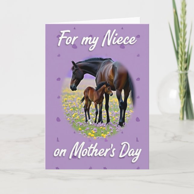 Tarjeta del Día de la Madre Gentil Equina (Anverso)