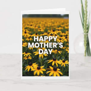 Tarjeta del Día de la Madre Girasol de Terciopelo