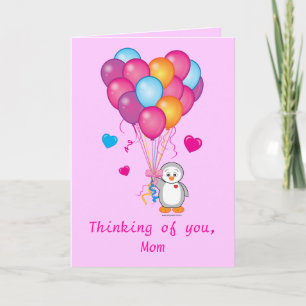 Tarjeta del Día de la Madre: Globos, corazones y p