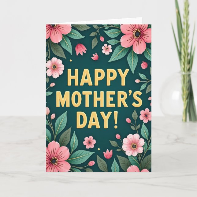 Tarjeta del Día de la Madre Granular (Anverso)