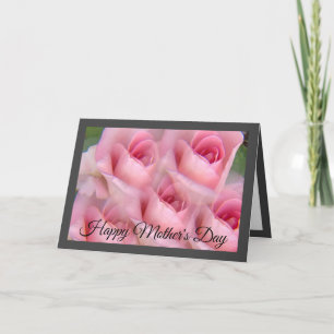 Tarjeta del día de la madre gris rosa rosa de Kale