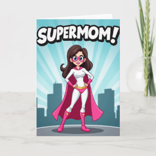 Tarjeta del Día de la Madre Hero Mom