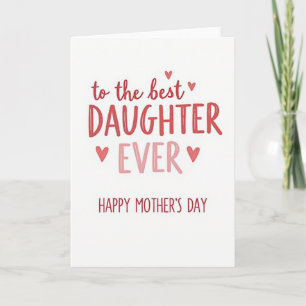 Tarjeta del Día de la Madre Hija Carmesí