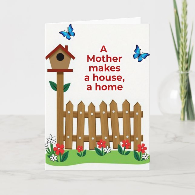 Tarjeta del Día de la Madre Hogar Dulce Hogar (Anverso)