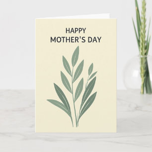 Tarjeta del Día de la Madre Hoja Elegante