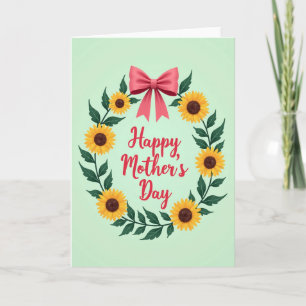 Tarjeta del Día de la Madre Hojas Esmeralda