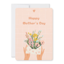 Tarjeta del Día de la Madre ilustrada con flores d