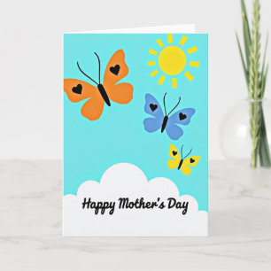 Tarjeta del Día de la Madre Insectos del Corazón