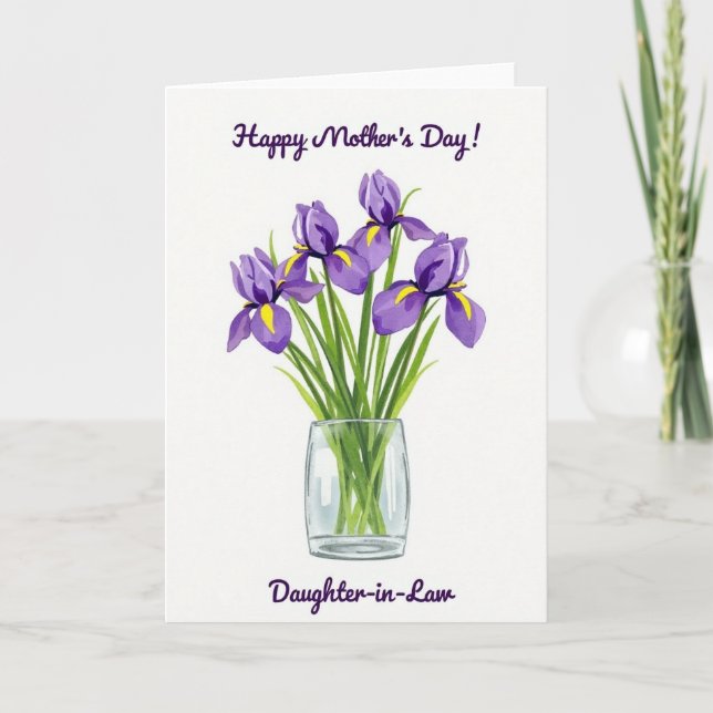 Tarjeta del Día de la Madre Iris Radiante (Anverso)