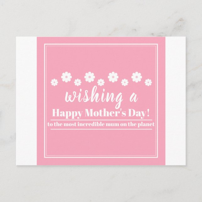 Tarjeta del Día de la Madre, la mejor mamá del mun (Anverso)