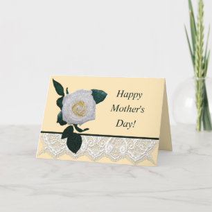 Tarjeta del Día de la Madre Lacey de la Rosa Blanc