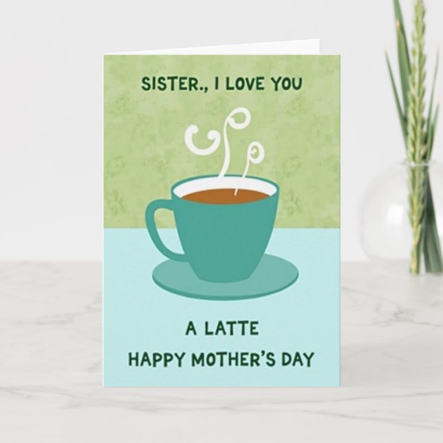 Tarjeta del Día de la Madre Latte Feliz (Anverso)