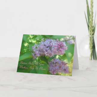 Tarjeta del Día de la Madre Lilac "Madres nos ayud