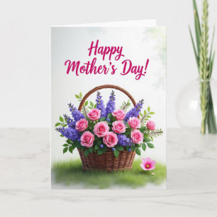 Tarjeta del Día de la Madre llena de rosas