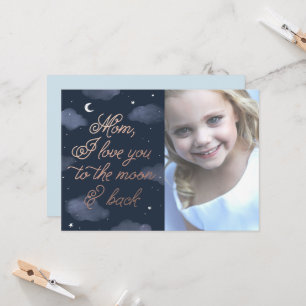 Tarjeta del Día de la Madre Luna y la Espalda