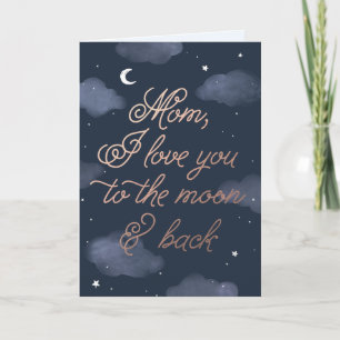 Tarjeta del Día de la Madre Luna y la Espalda