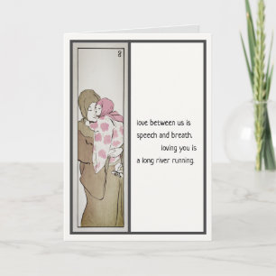Tarjeta del Día de la Madre, Madre e Hijo, poesía 