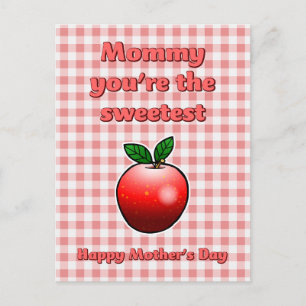 Tarjeta del Día de la Madre Manzana Roja Más Dulce