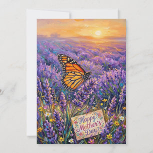 Tarjeta del Día de la Madre Mariposa Monarca Feliz