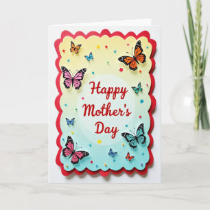 Tarjeta del Día de la Madre Mariposa Pastel