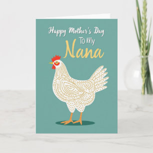 Tarjeta del Día de la Madre Nana Verde Azul