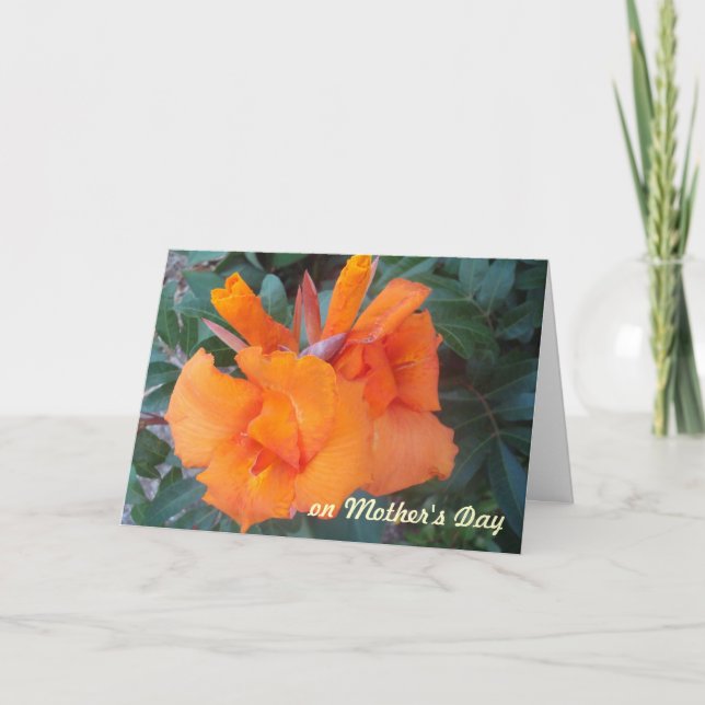 Tarjeta del día de la madre Naranja (Anverso)