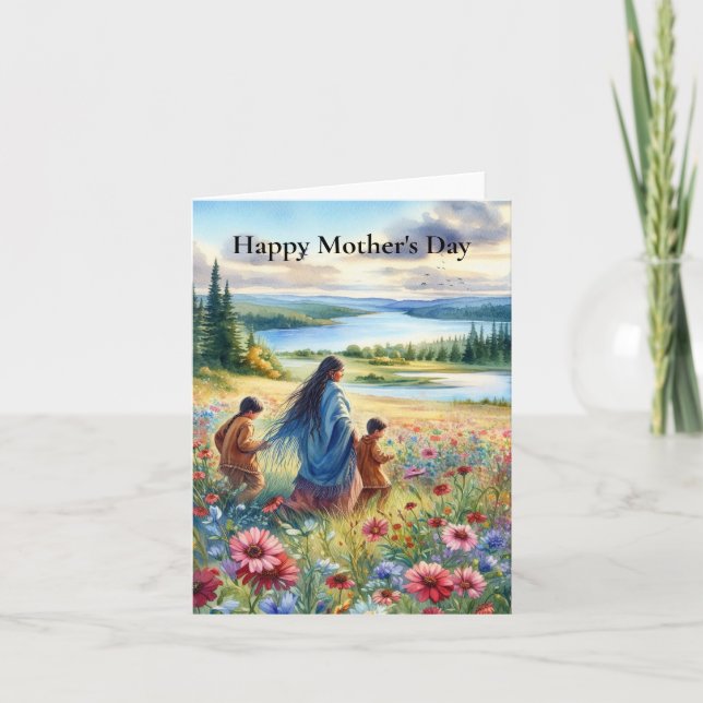 Tarjeta del Día de la Madre Nativa de Estados Unid (Anverso)