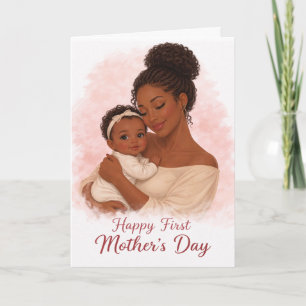 Tarjeta del Día de la Madre Negra por Primera Vez