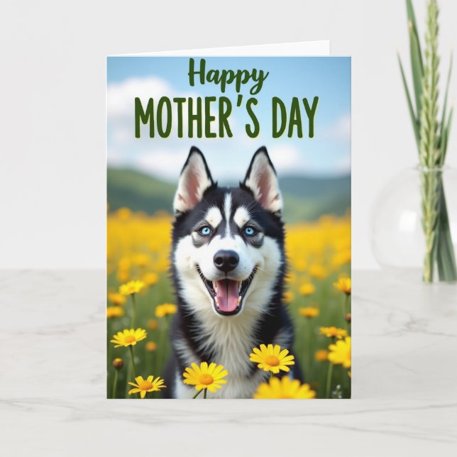Tarjeta del Día de la Madre Ojos Azules (Anverso)
