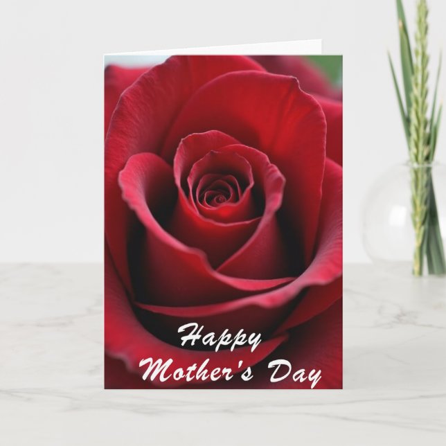 Tarjeta del Día de la Madre Opulenta Roja (Anverso)