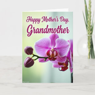 Tarjeta del Día de la Madre Orquídea Magenta