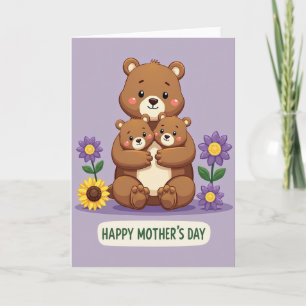 Tarjeta del Día de la Madre Oso Dulce