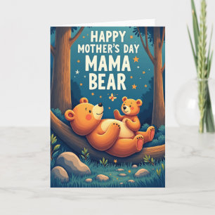 Tarjeta del Día de la Madre Oso en Crepúsculo
