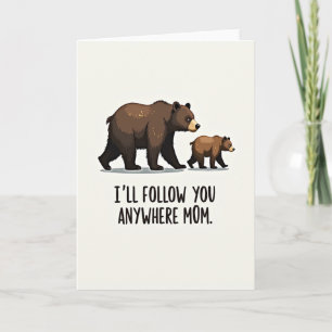 Tarjeta del Día de la Madre Oso Pardo