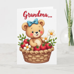 Tarjeta del Día de la Madre Oso Rosado
