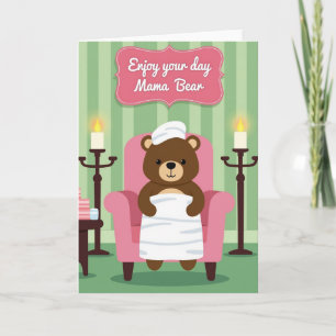 Tarjeta del Día de la Madre Osos Relajantes