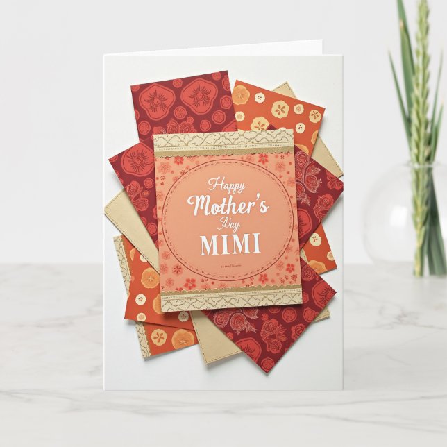 Tarjeta del Día de la Madre Oval Melocotón (Anverso)