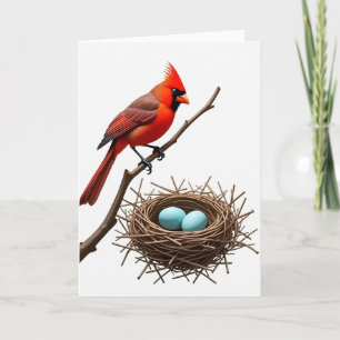 Tarjeta del Día de la Madre Pájaro Escarlata