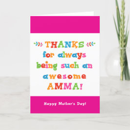 Tarjeta del Día de la Madre para Amma