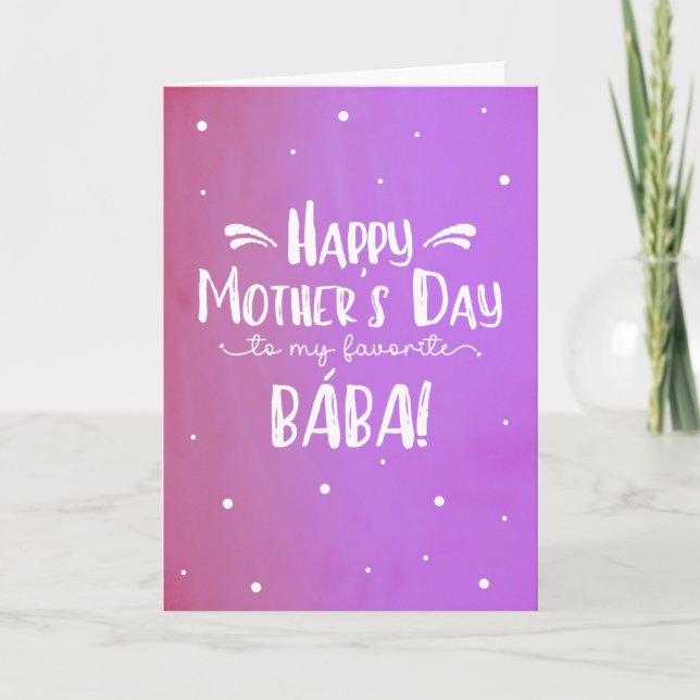 Tarjeta del Día de la Madre para Bába (Anverso)
