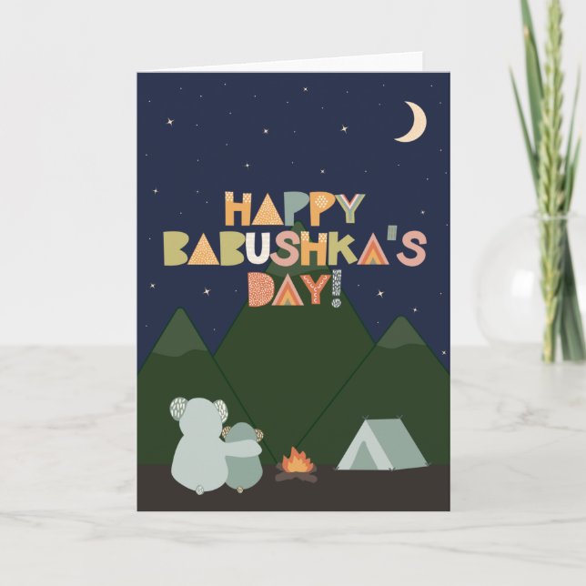 Tarjeta del Día de la Madre para Babushka (Anverso)