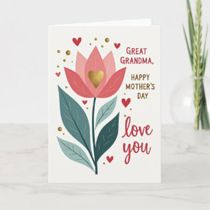 Tarjeta del Día de la Madre para Bisabuela Querida