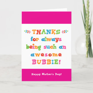 Tarjeta del Día de la Madre para Bubbie